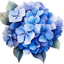 Load image into Gallery viewer, DTF Transfer – Blue Hydrangea Multi Sizes (FL-HY001)