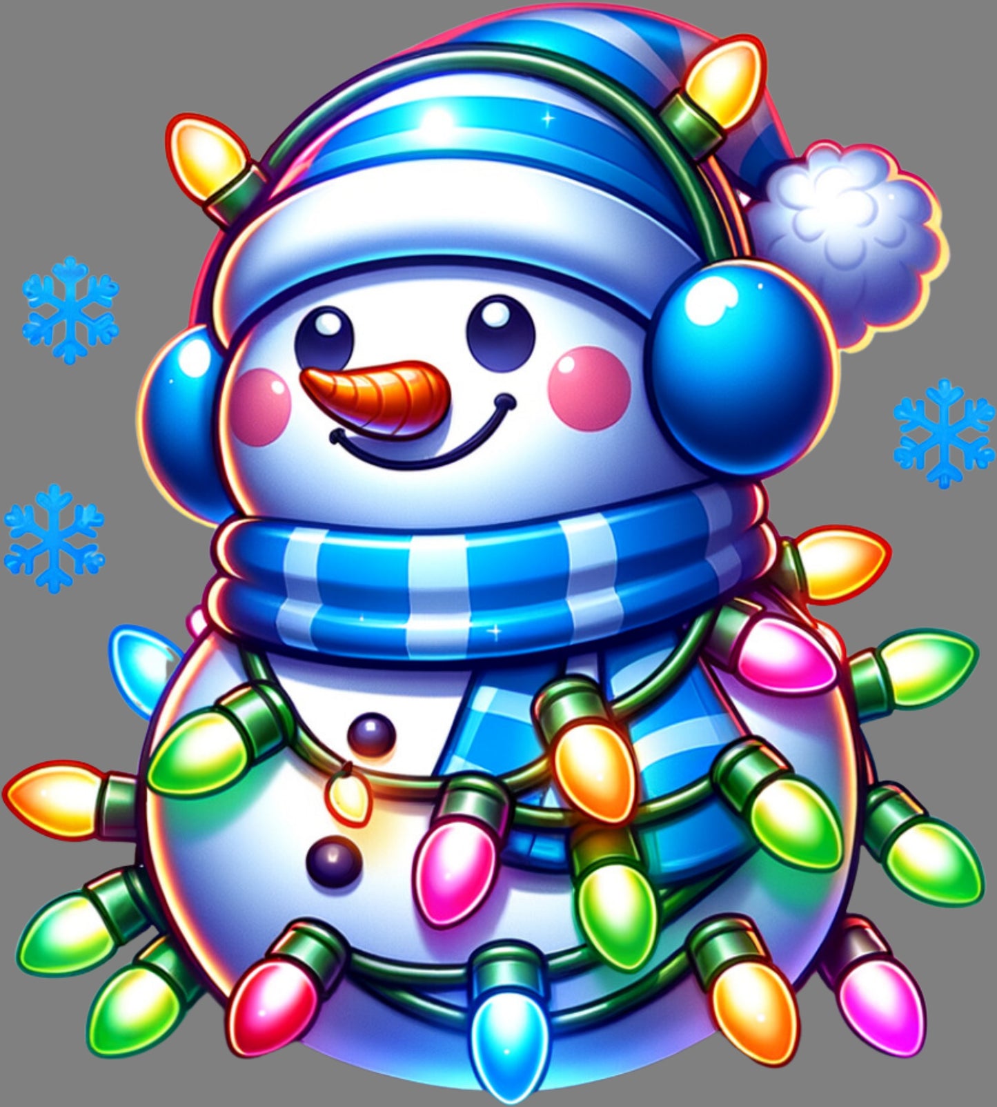 DTF Transfer – Neon Snowman Multi Sizes
