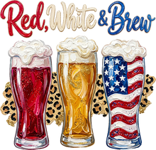 Load image into Gallery viewer, DTF Transfer – Red White and Brew Multi Sizes (PA-DR001)