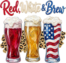 Load image into Gallery viewer, DTF Transfer – Red White and Brew Multi Sizes (PA-DR001)