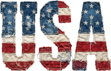 Load image into Gallery viewer, DTF Transfer – USA Patchwork Multi Sizes (PA-UA002)