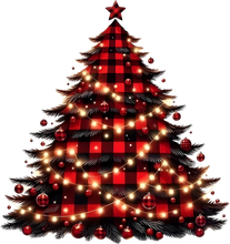 Load image into Gallery viewer, DTF Transfer – Plaid Tree Multi Sizes