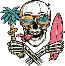 Load image into Gallery viewer, DTF Transfer – Beach Skull Multi Sizes (SK-MI001)