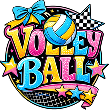 Load image into Gallery viewer, DTF Transfer – Volleyball Bright Multi Sizes (SP-VB001)