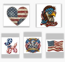Load image into Gallery viewer, DTF Transfer Bundle – Patriotic Vibes 5 Pack, Multi Sizes