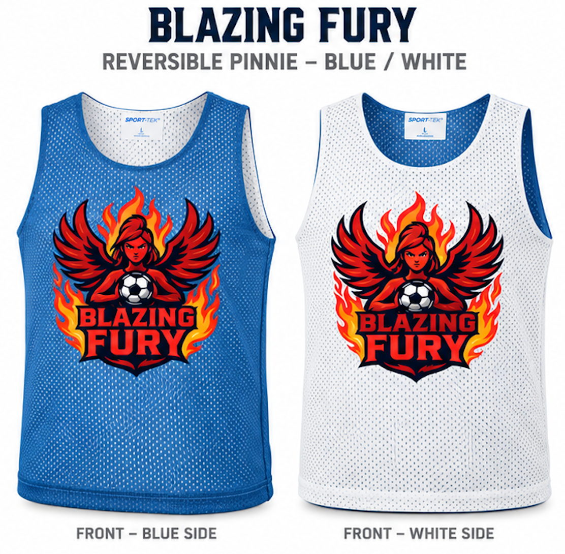 Blazing Fury Adult Reversible Soccer Pinnie