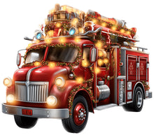 Load image into Gallery viewer, DTF Transfer –Christmas Fire Truck Multi Sizes