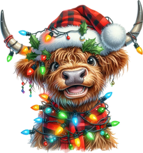 Load image into Gallery viewer, DTF Transfer – Xmas Cow Multi Sizes