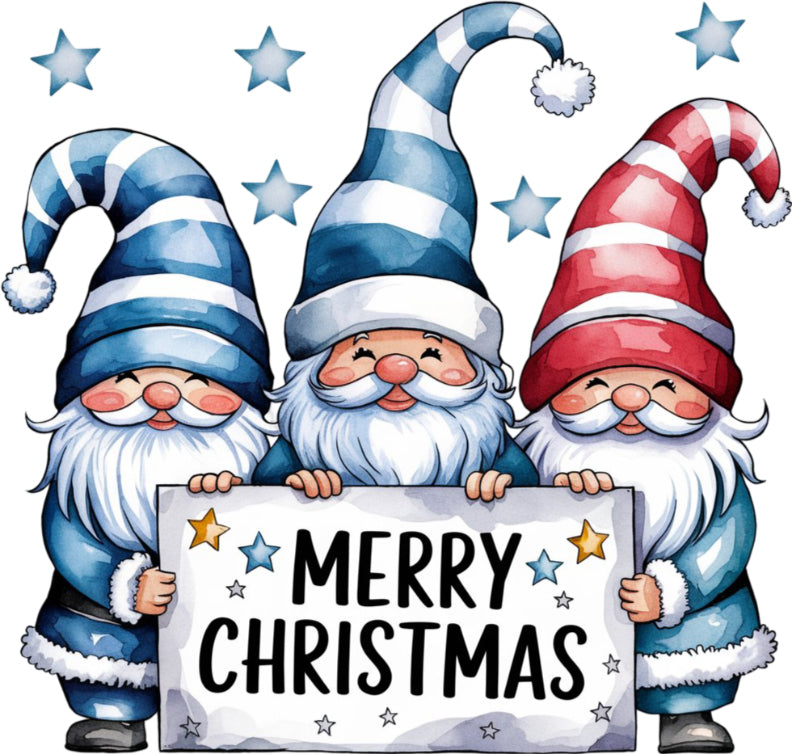 DTF Transfer - Gnome Merry Christmas Multi Size
