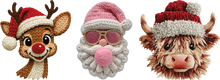 Load image into Gallery viewer, DTF Transfer – Holiday Crochet Trio (2&quot; Mini Designs)
