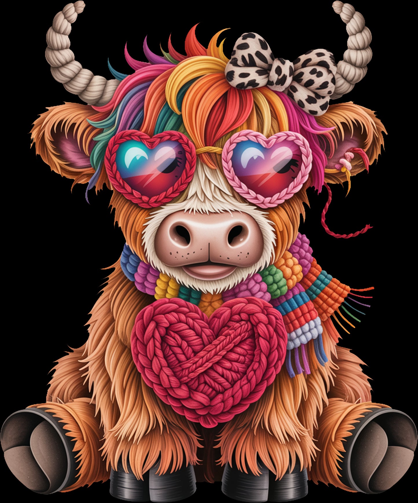 DTF Transfer – DM Funky Cow Multi Sizes