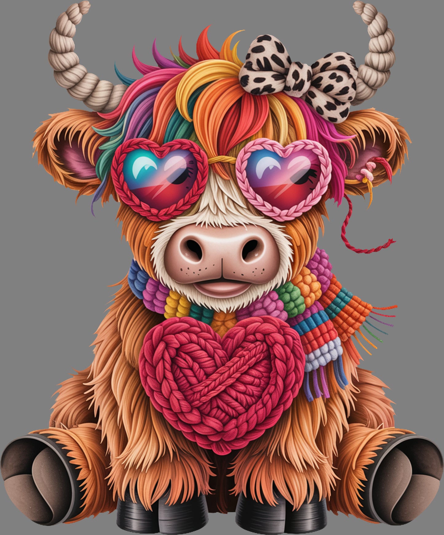 DTF Transfer – DM Funky Cow Multi Sizes