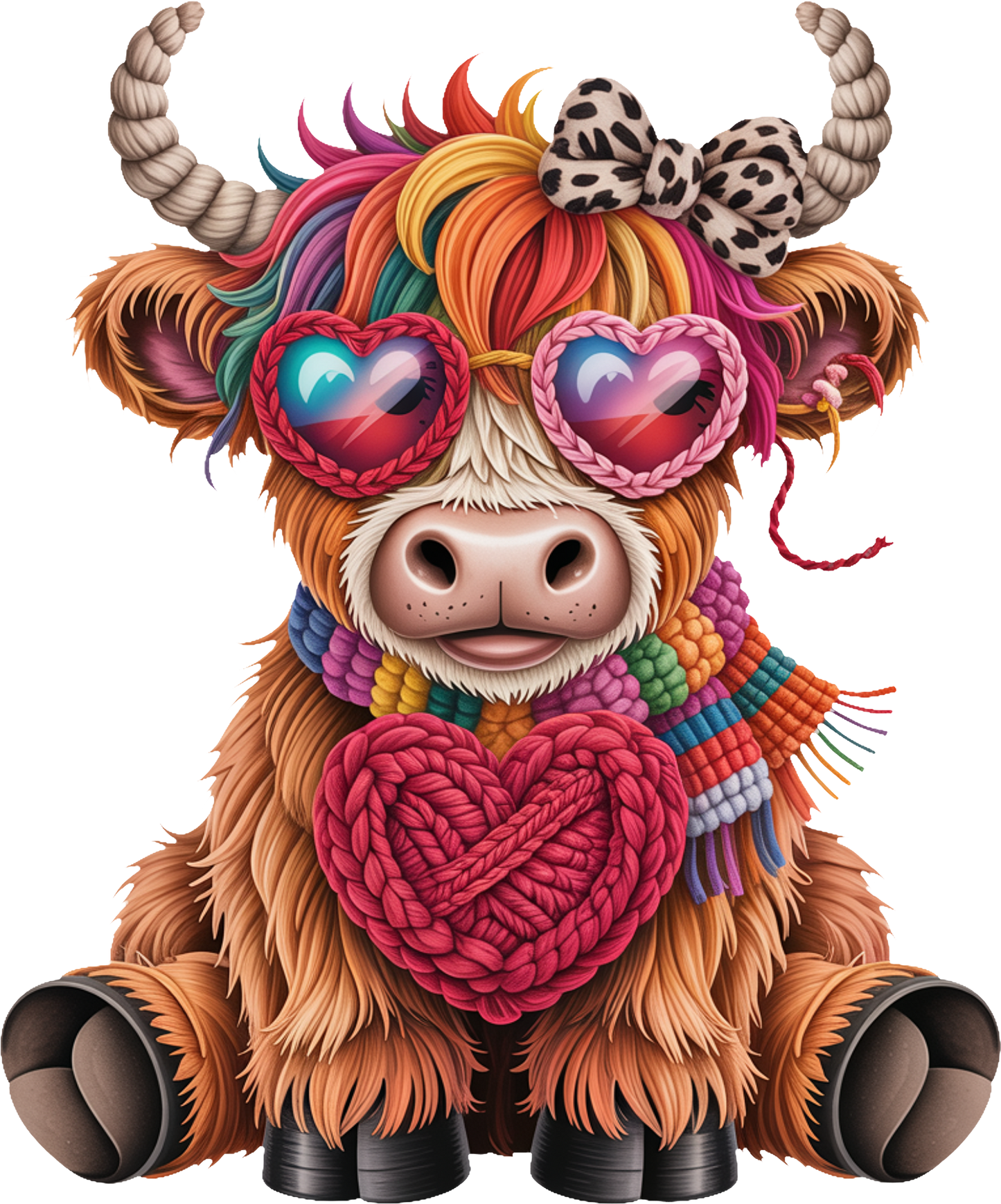 DTF Transfer – DM Funky Cow Multi Sizes