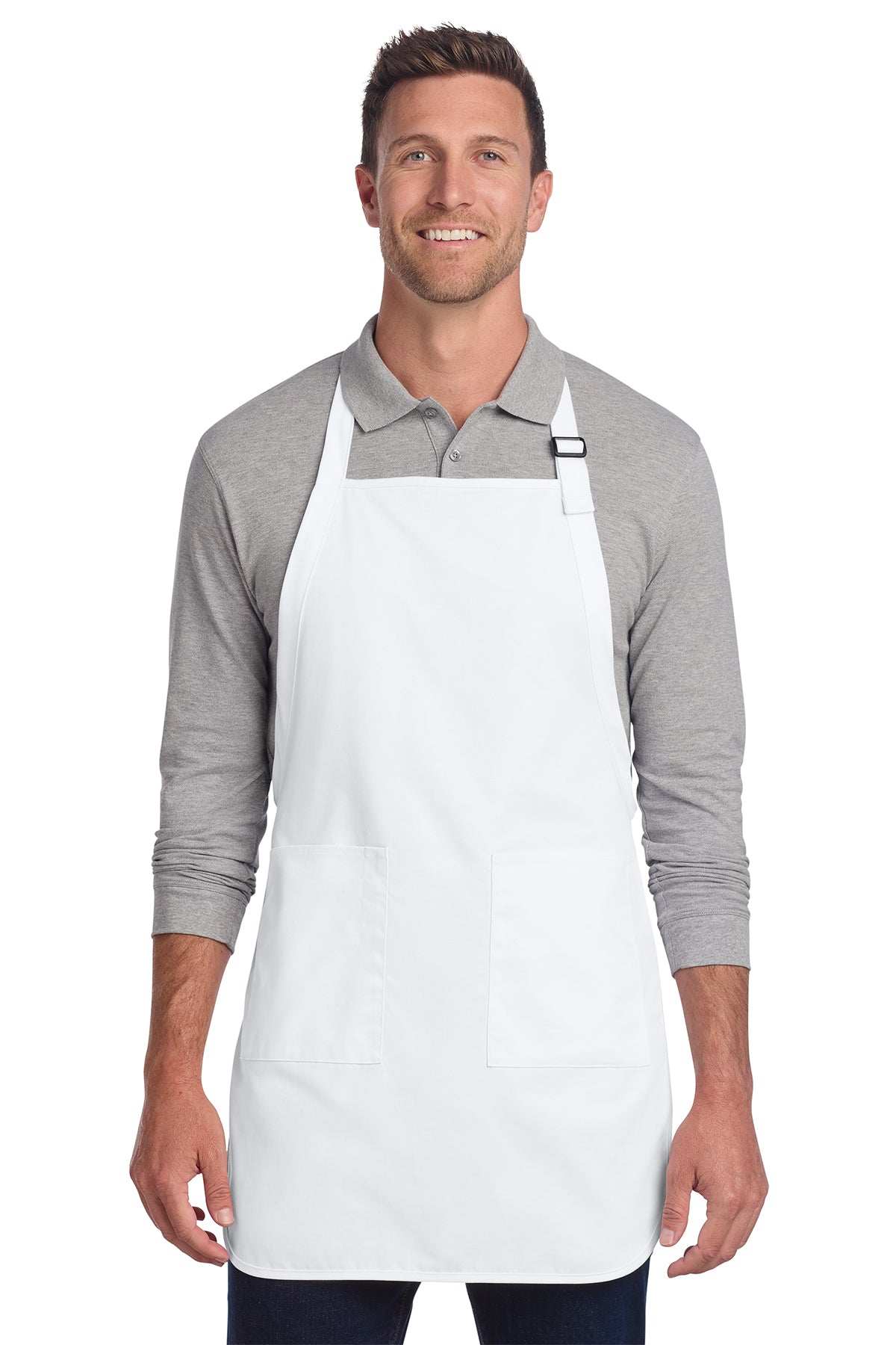 Blank Full-Length Two-Pocket Apron – Single