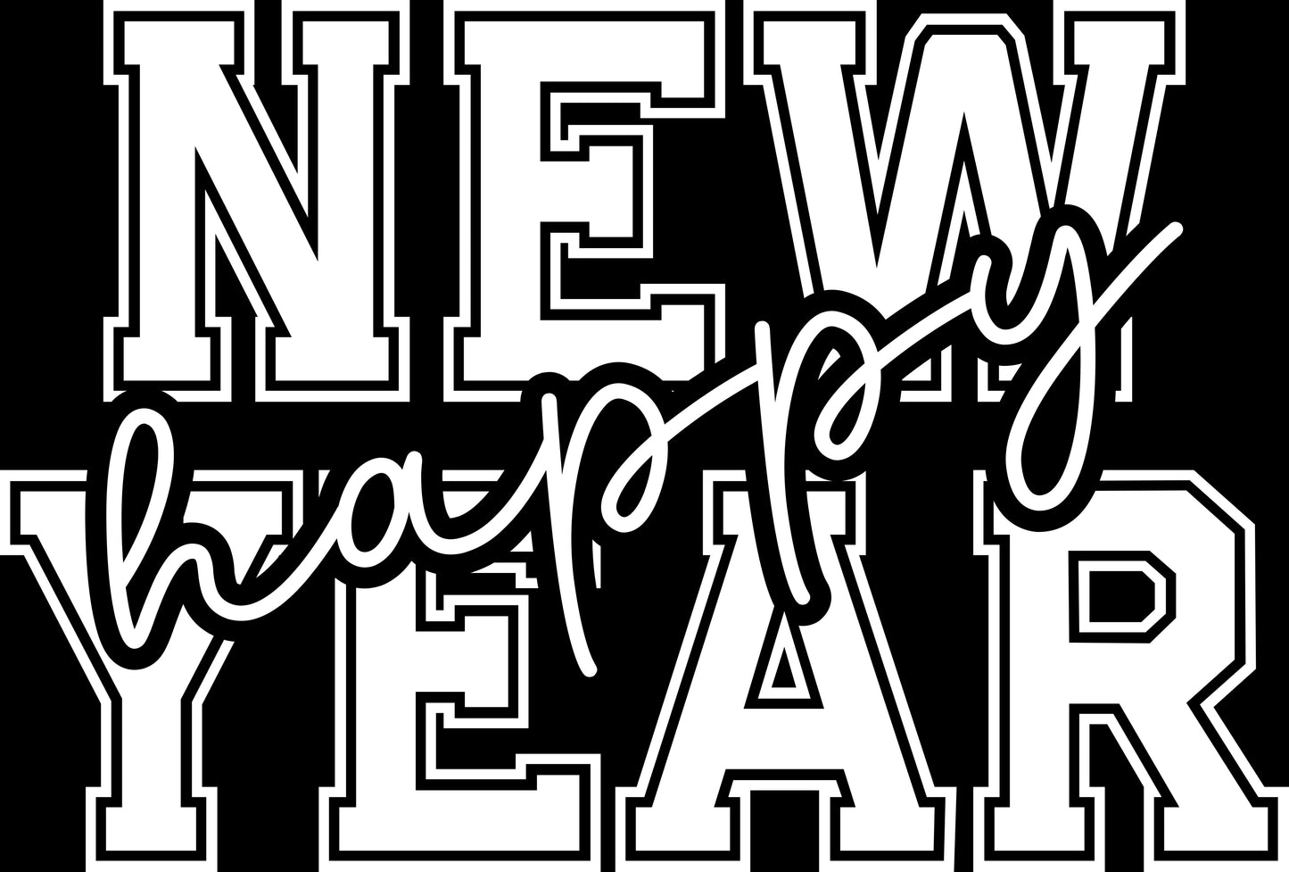 DTF Transfer – AA Happy New Year 11"W
