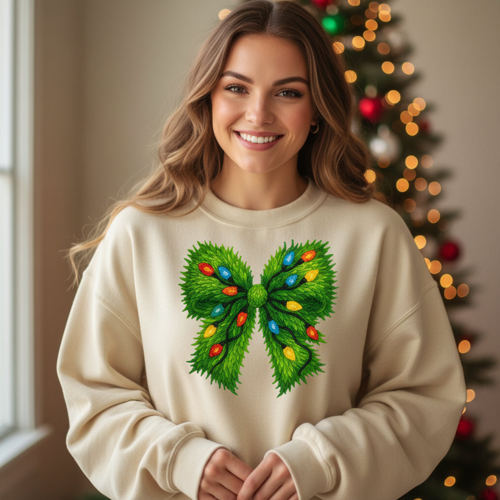 DTF Transfer – Holiday Yarn Bow Multi Sizes