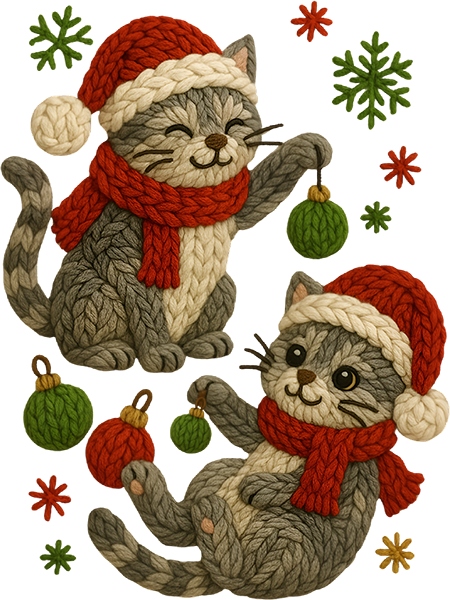 DTF Transfer – Yarn Cats Multi Sizes