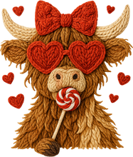 Load image into Gallery viewer, DTF Transfer – AC Yarn Cow Hearts Multi Sizes
