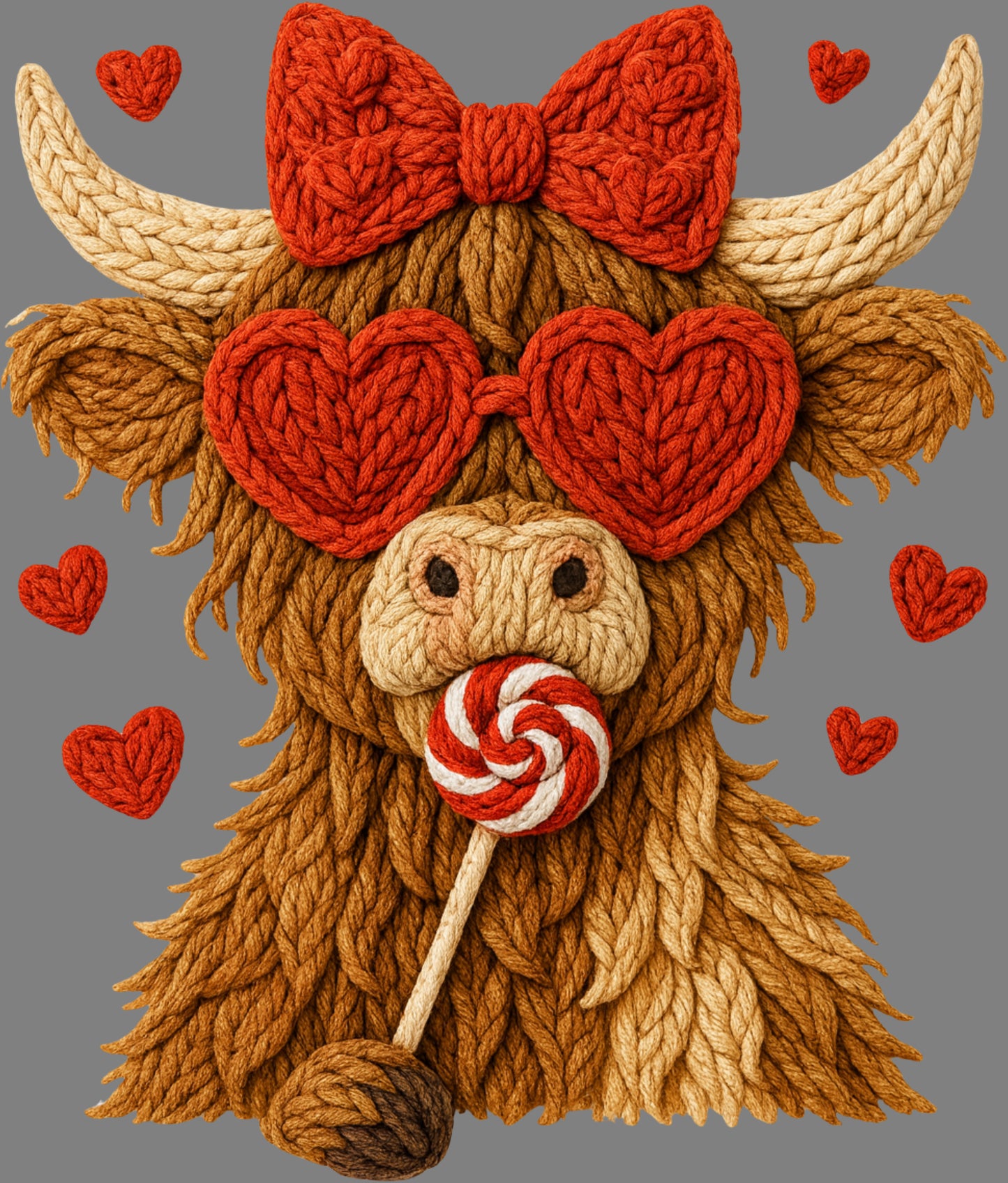 DTF Transfer – Yarn Cow Hearts Multi Sizes (CW-HC008)