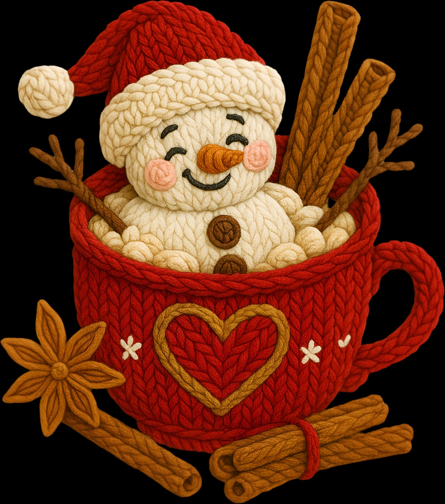DTF Transfer – Yarn Snowman Hot Coc Multi Sizes