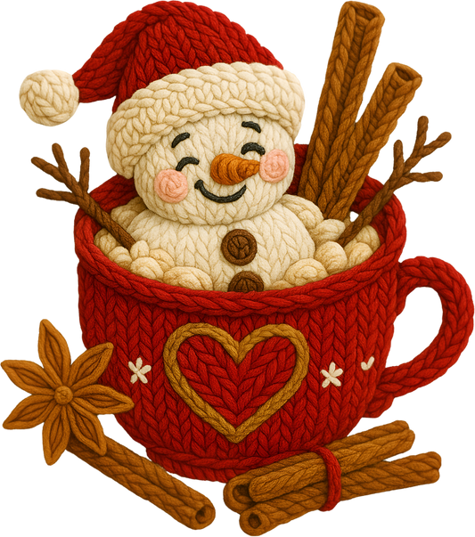 DTF Transfer – Yarn Snowman Hot Coc Multi Sizes