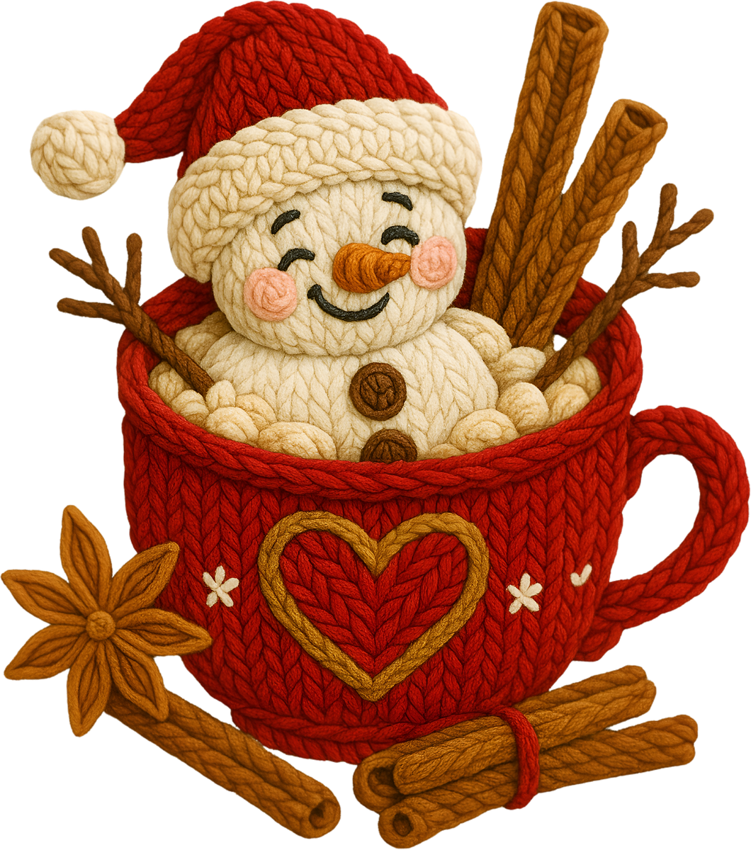 DTF Transfer – Yarn Snowman Hot Coc Multi Sizes