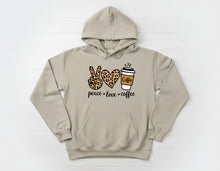 Load image into Gallery viewer, DTF Transfer – AE Peace Love and Coffee  Multi Sizes
