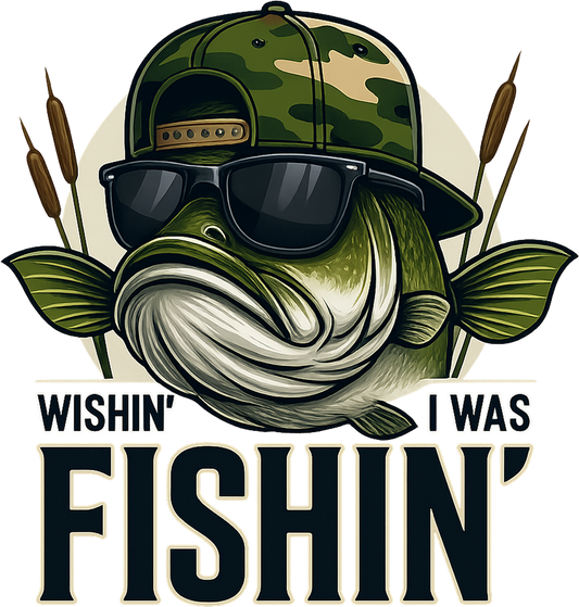 DTF Transfer – Wishin I was Fishin Multi Sizes (FI-SC003)