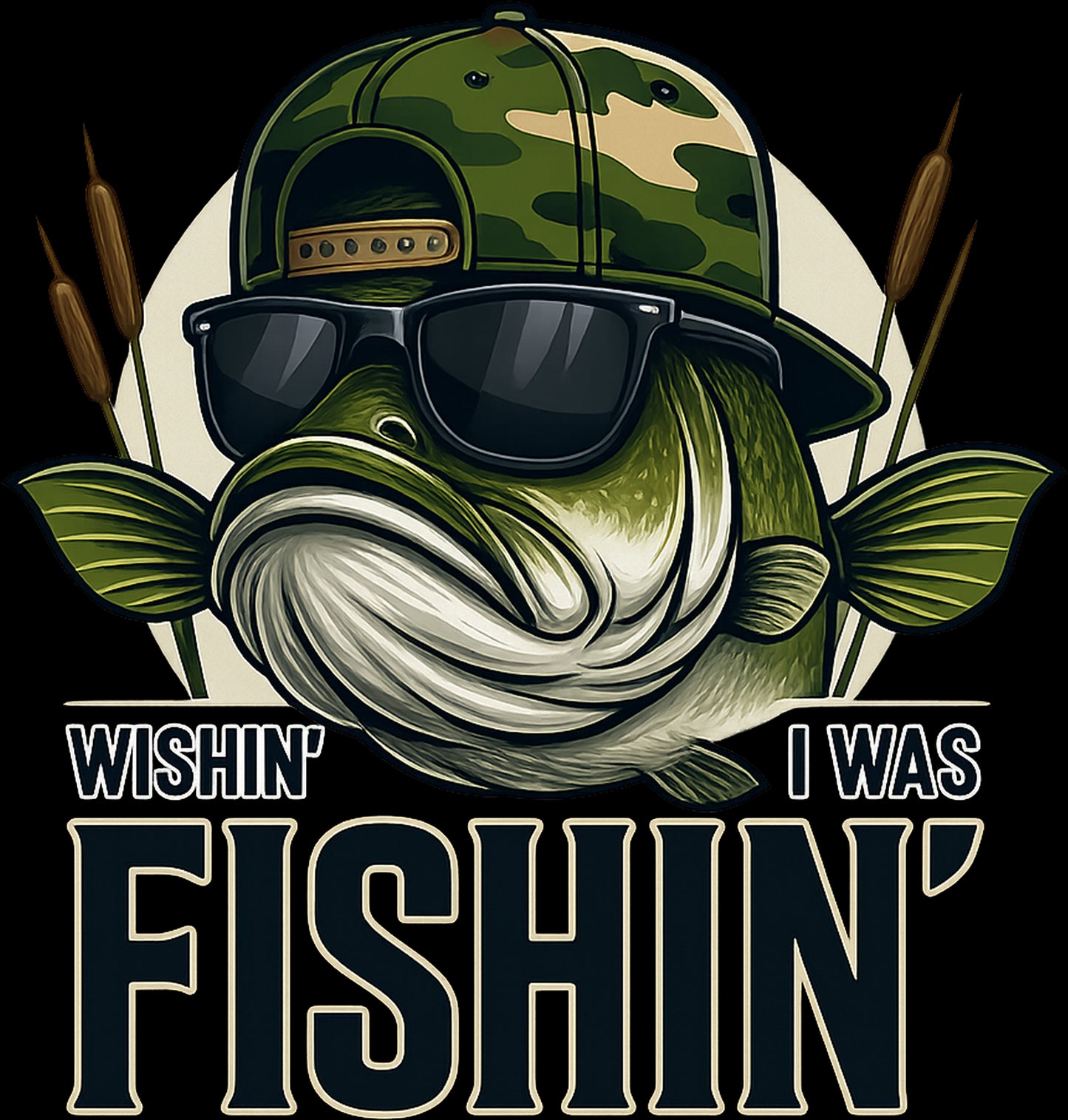 DTF Transfer – Wishin I was Fishin Multi Sizes (FI-SC003)