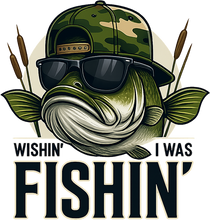 Load image into Gallery viewer, DTF Transfer – AF Wishin I was Fishin Multi Sizes
