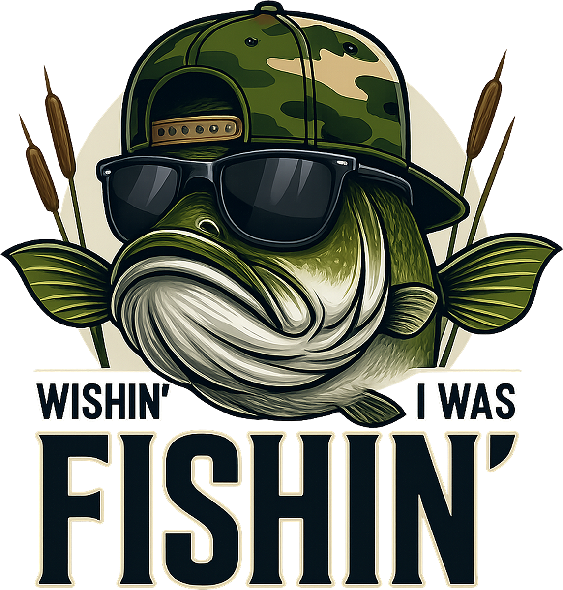 DTF Transfer – Wishin I was Fishin Multi Sizes (FI-SC003)