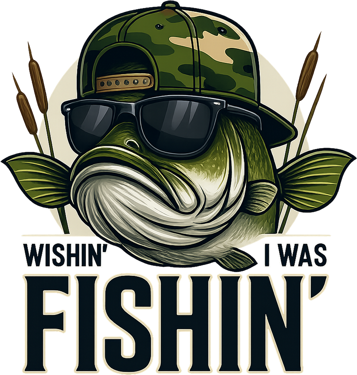 DTF Transfer – Wishin I was Fishin Multi Sizes (FI-SC003)