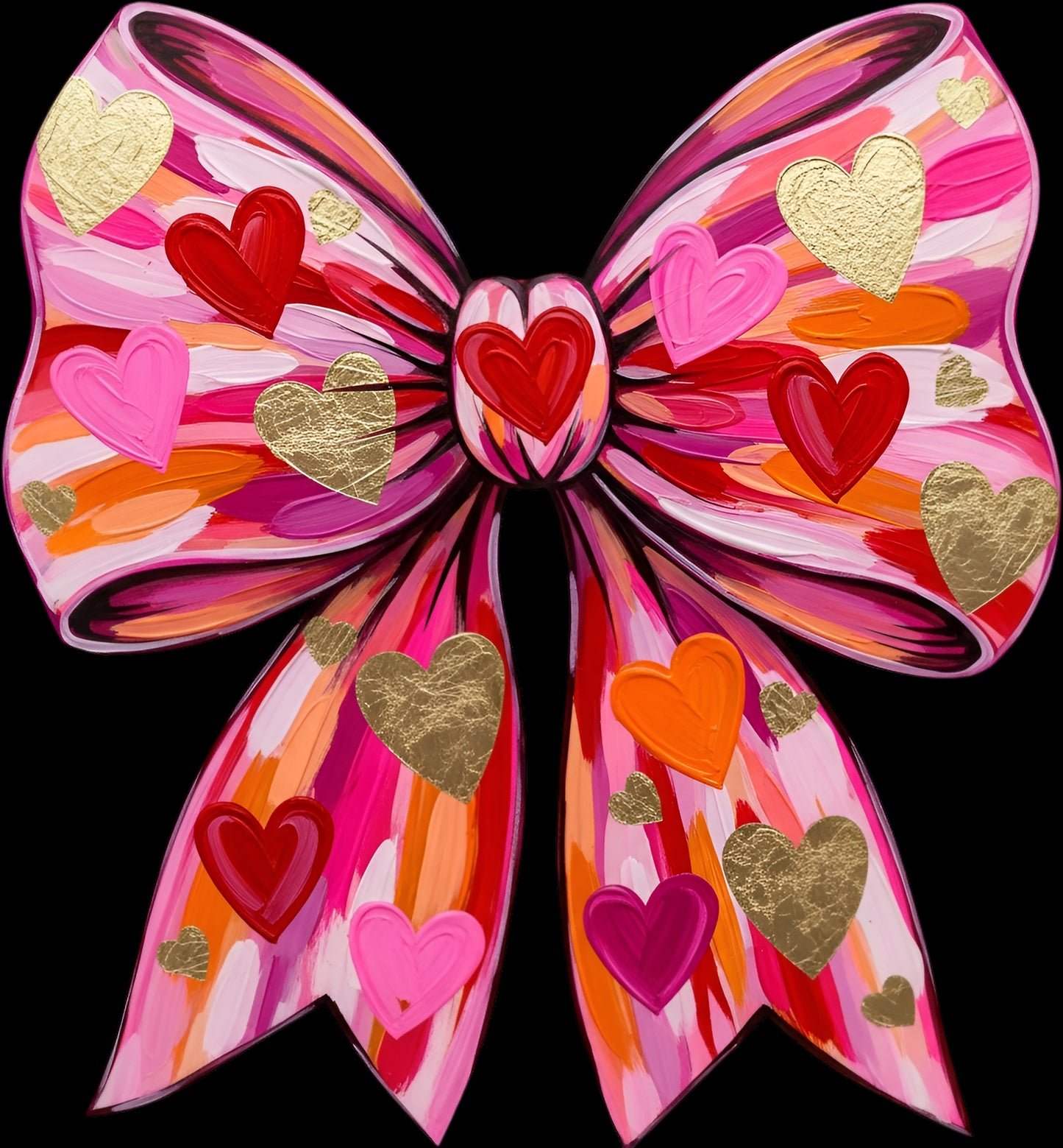 DTF Transfer – AG Paint Heart Bow Multi Sizes