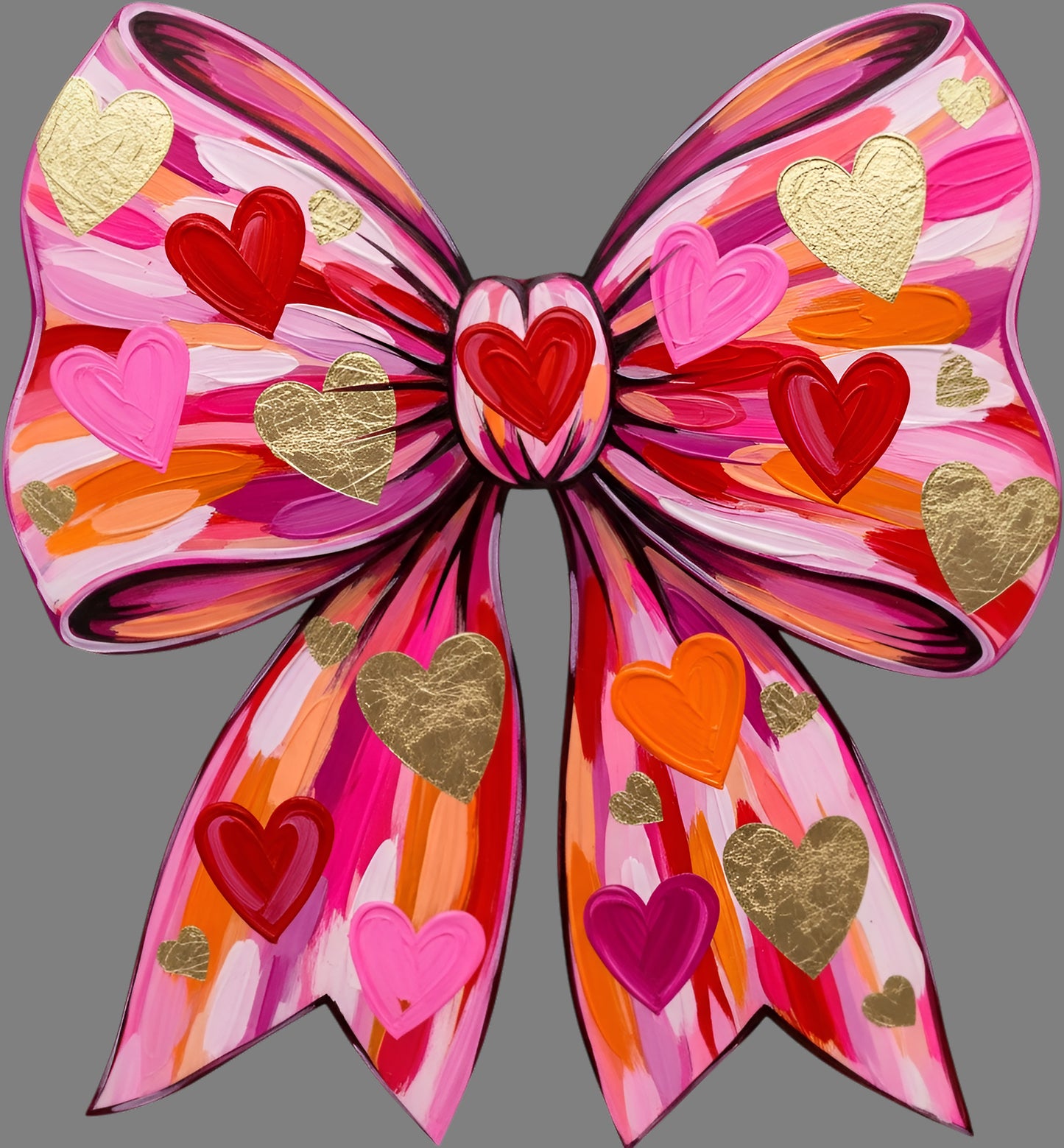 DTF Transfer – AG Paint Heart Bow Multi Sizes