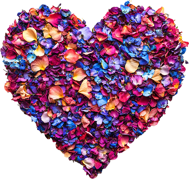 DTF Transfer – AH Flower Heart Multi Sizes