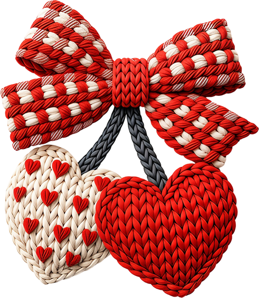 DTF Transfer – Al Yarn Cherry Hearts Multi Sizes
