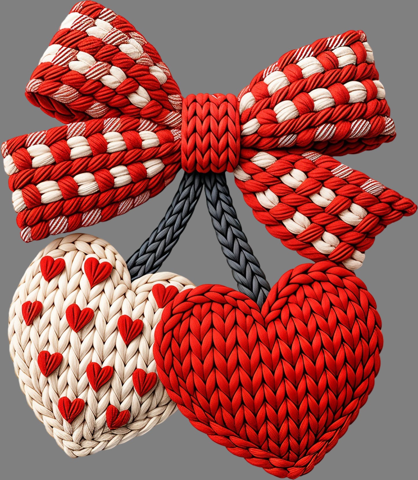 DTF Transfer – Al Yarn Cherry Hearts Multi Sizes