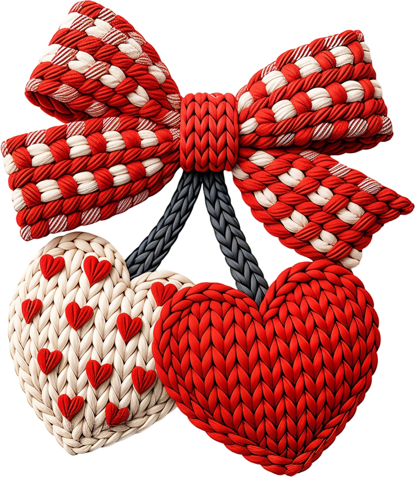 DTF Transfer – Al Yarn Cherry Hearts Multi Sizes