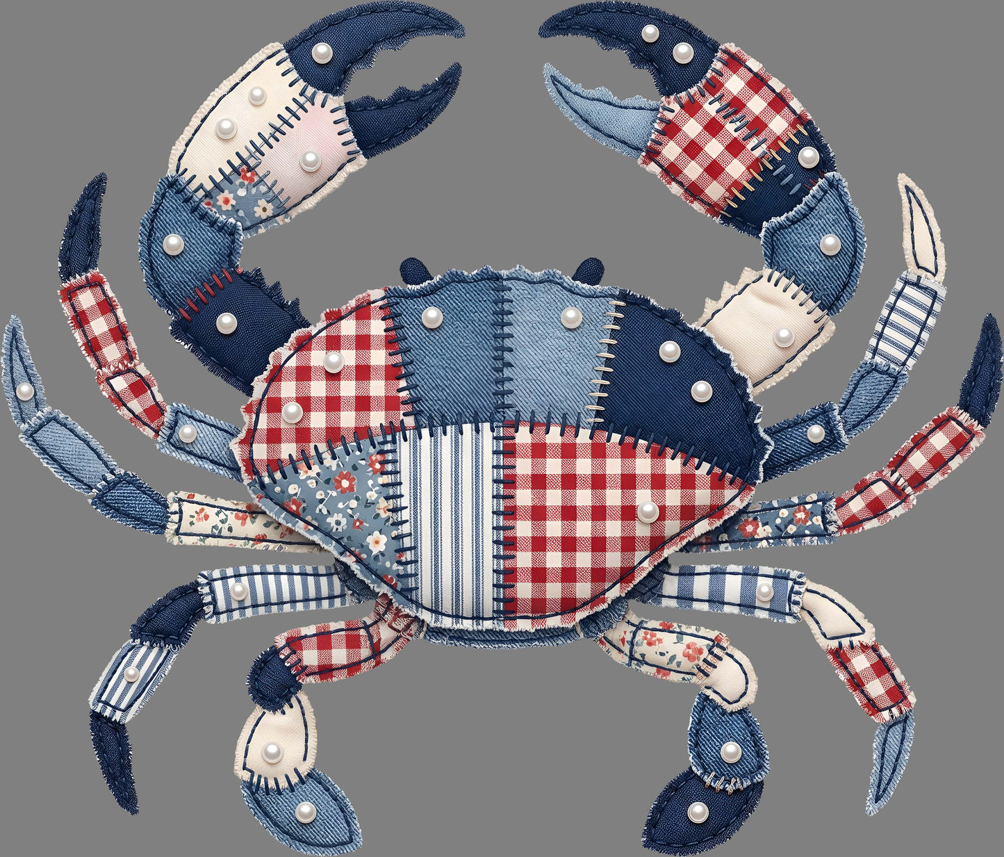 DTF Transfer – Crab Patchwork Multi Sizes (AN-CB002)