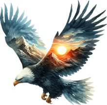 Load image into Gallery viewer, DTF Transfer – Bald Eagle Watercolor Multi Sizes (AN-EA001)
