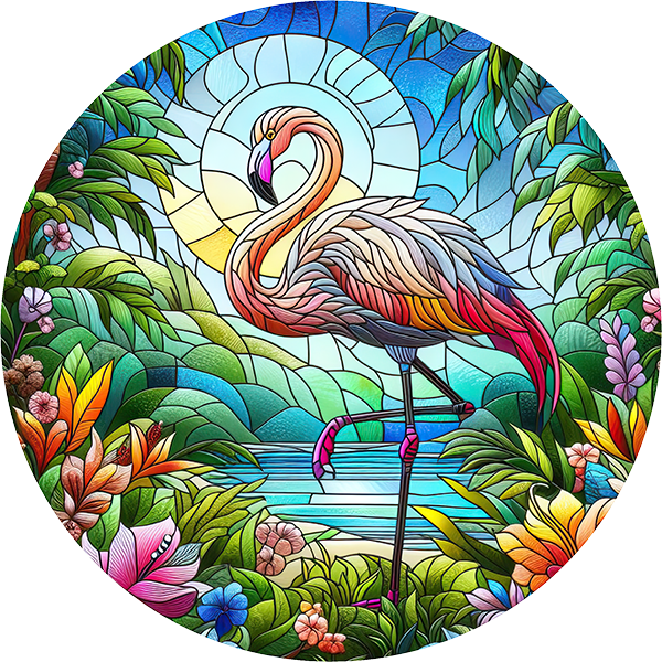 DTF Transfer – Flamingo Glass Multi Sizes (AN-FL002)