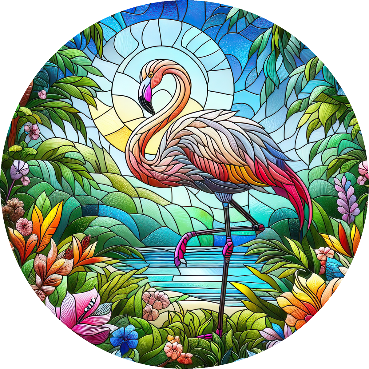 DTF Transfer – Flamingo Glass Multi Sizes (AN-FL002)