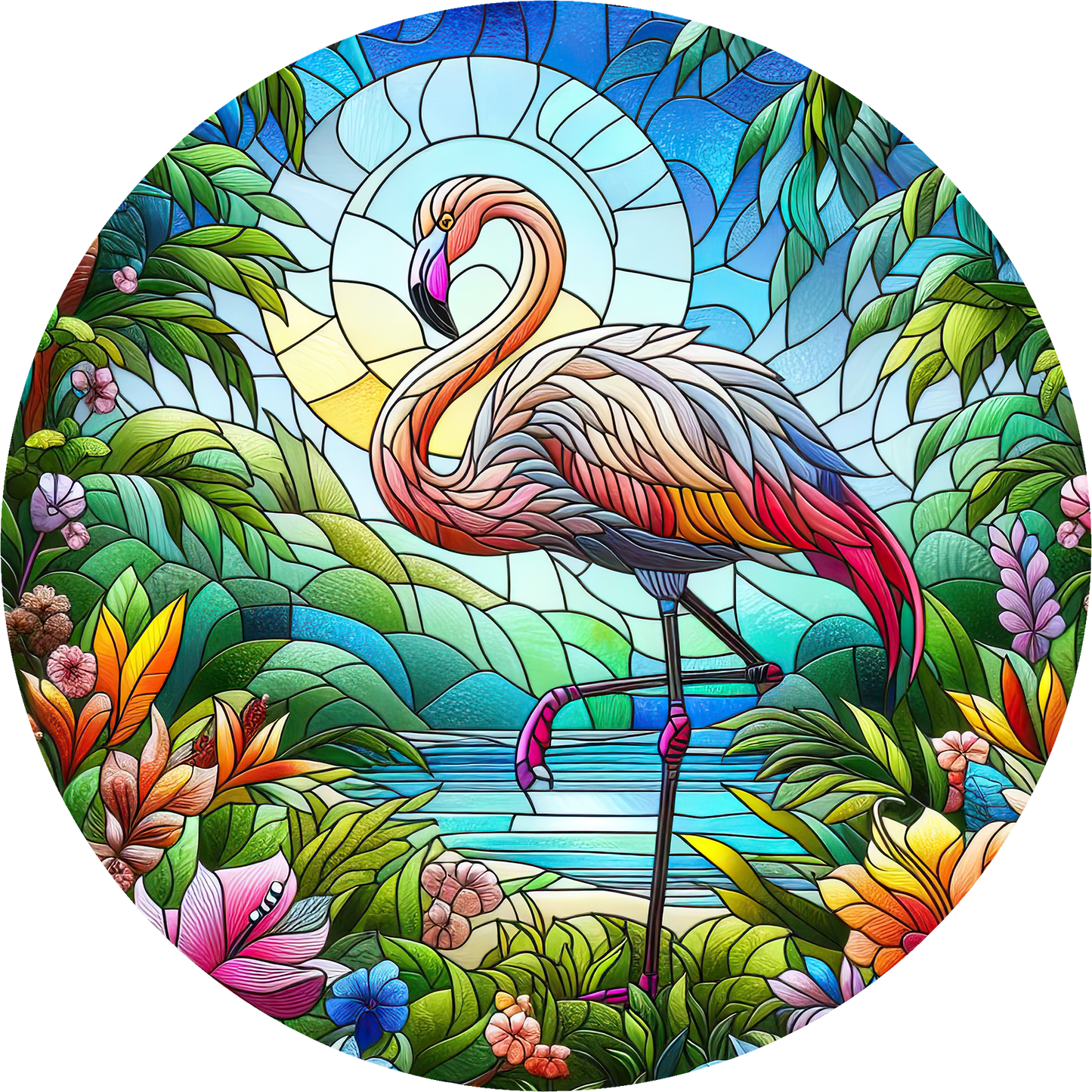 DTF Transfer – Flamingo Glass Multi Sizes (AN-FL002)