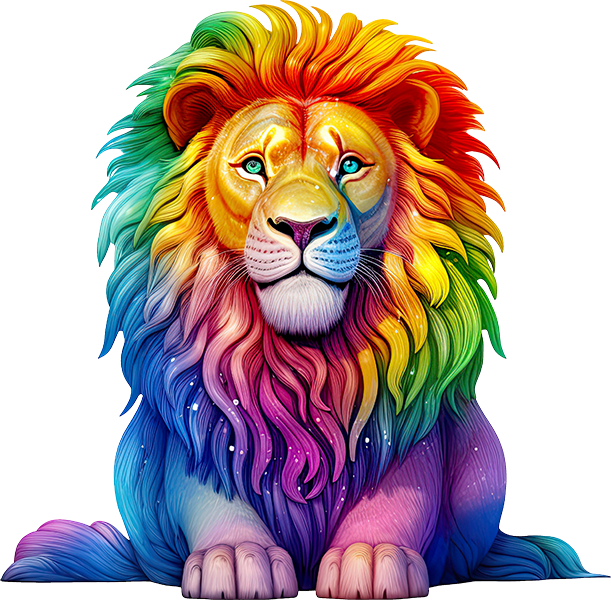 DTF Transfer – Colorful Lion Multi Sizes (AN-LI001)