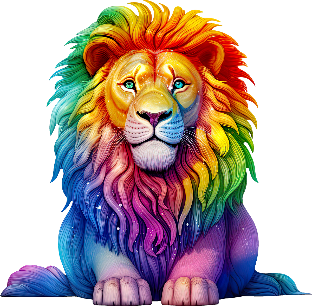 DTF Transfer – Colorful Lion Multi Sizes (AN-LI001)