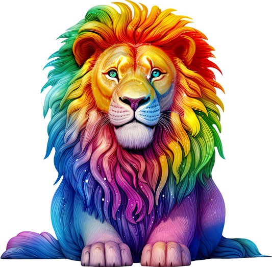 DTF Transfer – Colorful Lion Multi Sizes (AN-LI001)