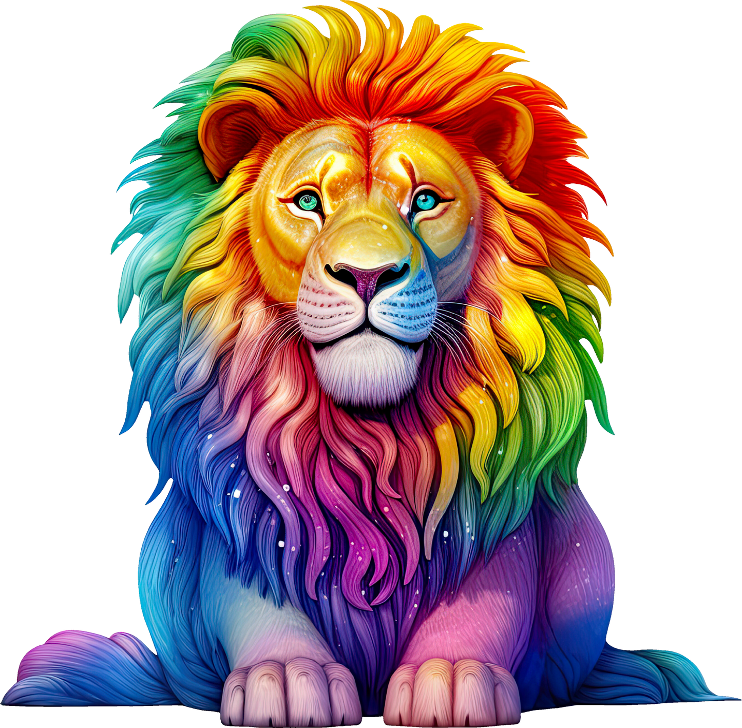 DTF Transfer – Colorful Lion Multi Sizes (AN-LI001)