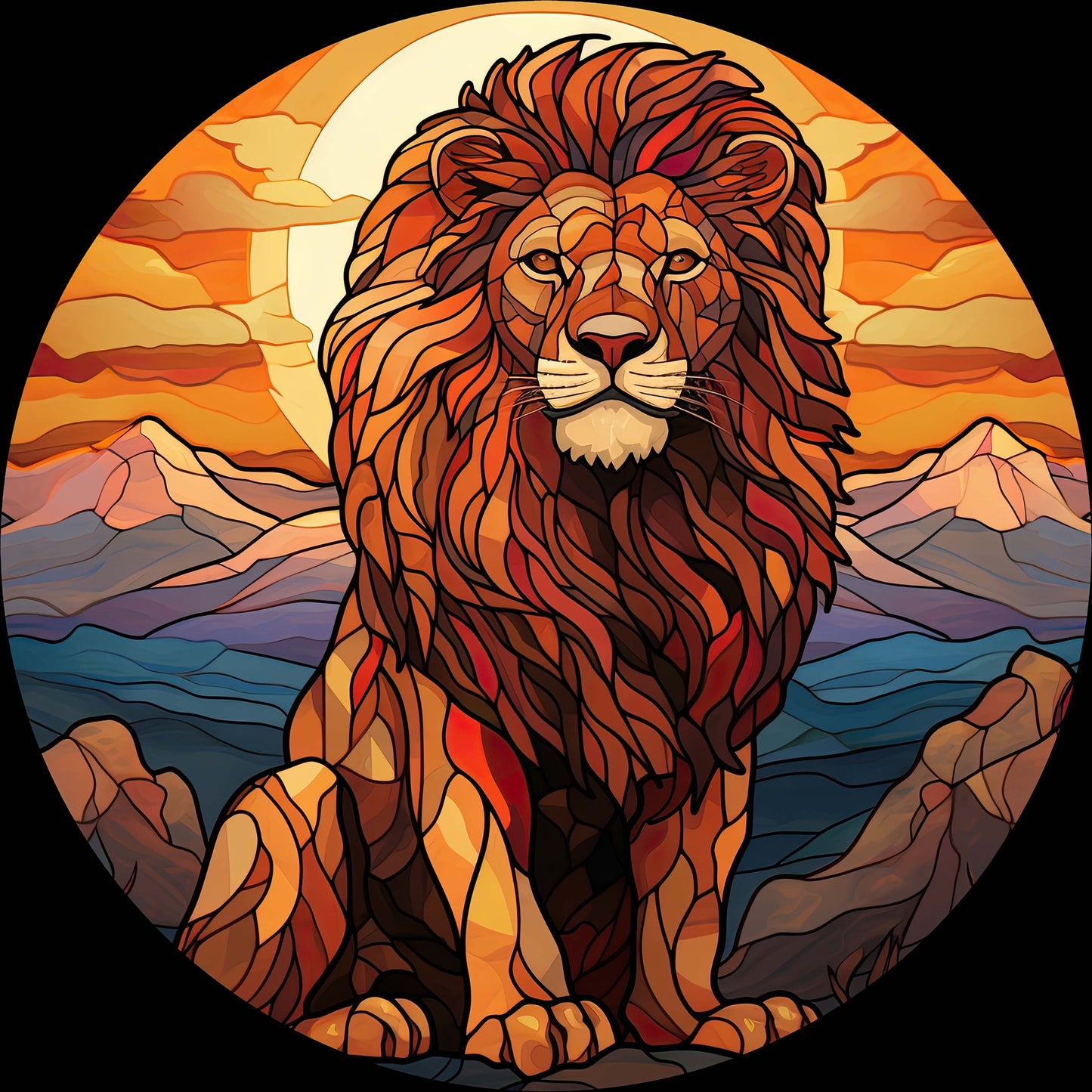 DTF Transfer – Lion Glass Multi Sizes (AN-LI002)