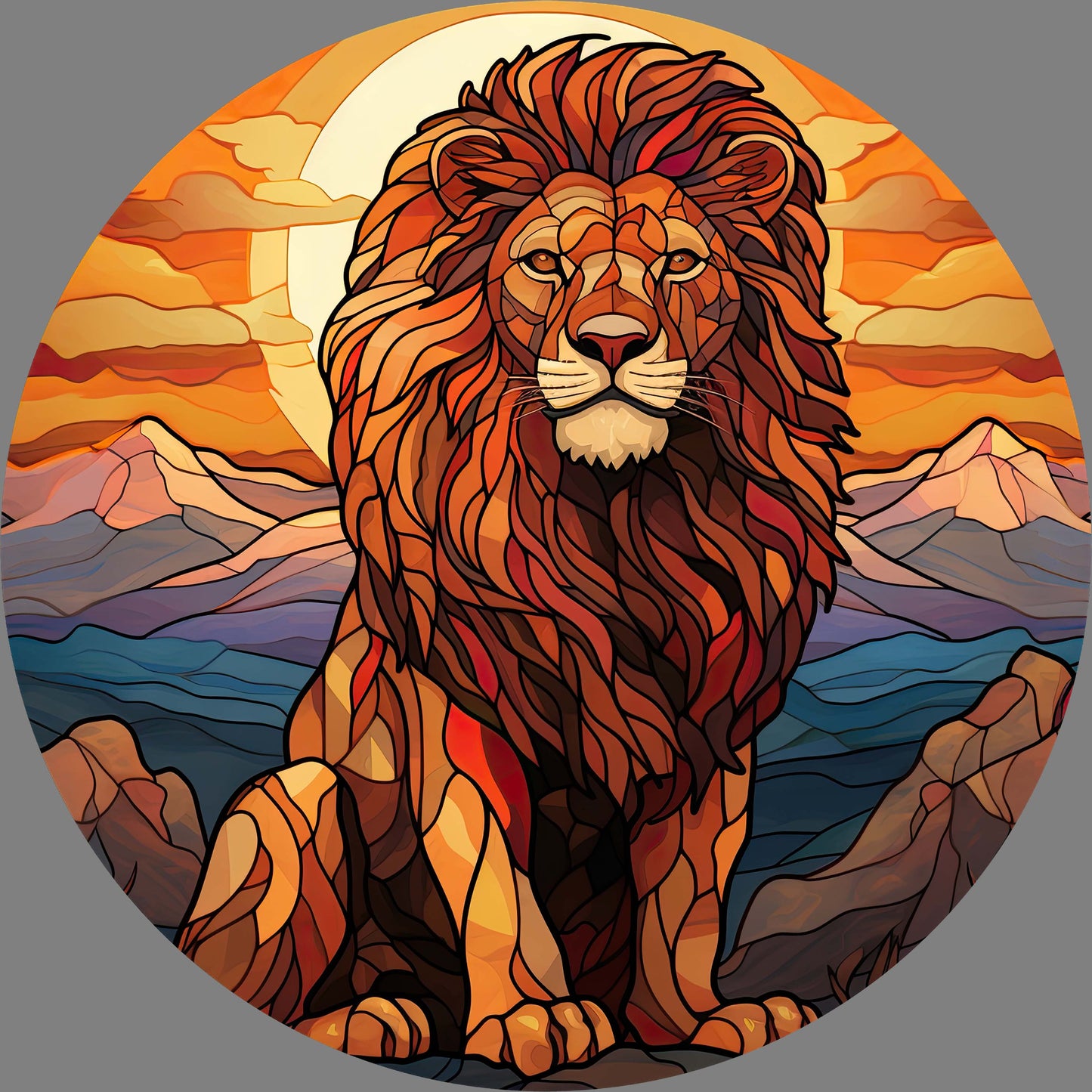 DTF Transfer – Lion Glass Multi Sizes (AN-LI002)