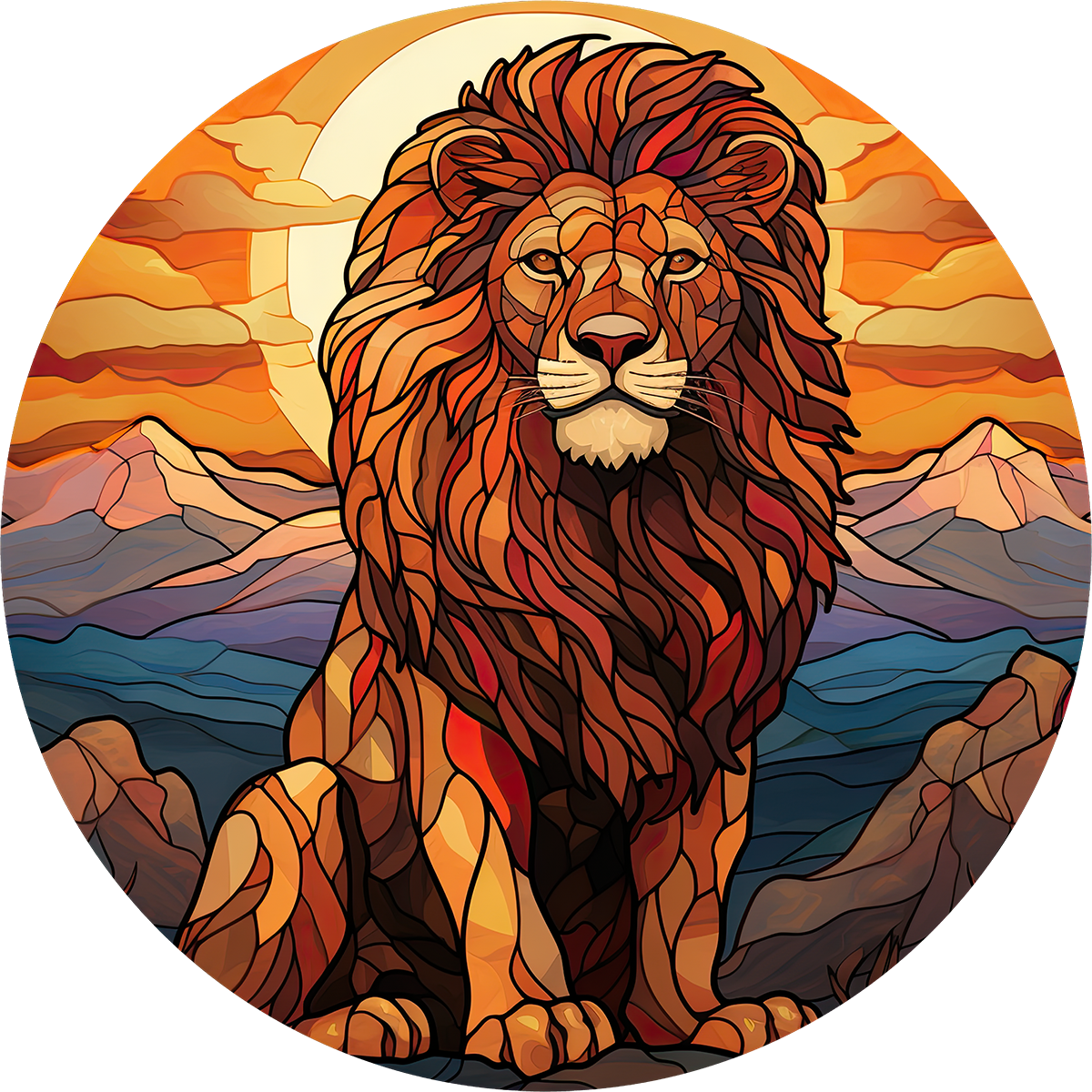 DTF Transfer – Lion Glass Multi Sizes (AN-LI002)